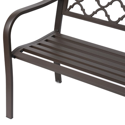 Outsunny Antique Style Outdoor Cast Iron Front Porch Bench Path Chair Seat Outdoor 