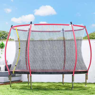SPORTNOW 10ft Outdoor Trampoline with Enclosure Net, Spring Cover, Pink 
