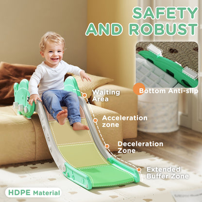 AIYAPLAY Kids Sofa Slide with 130cm Extended Length, HDPE Toddler Slide for Sofa, Bed, Stairs, Easy Assemble & Storage, Green 
