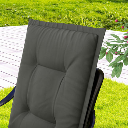 Outsunny Set of Four Padded Garden Seat Cushions - Light Grey 