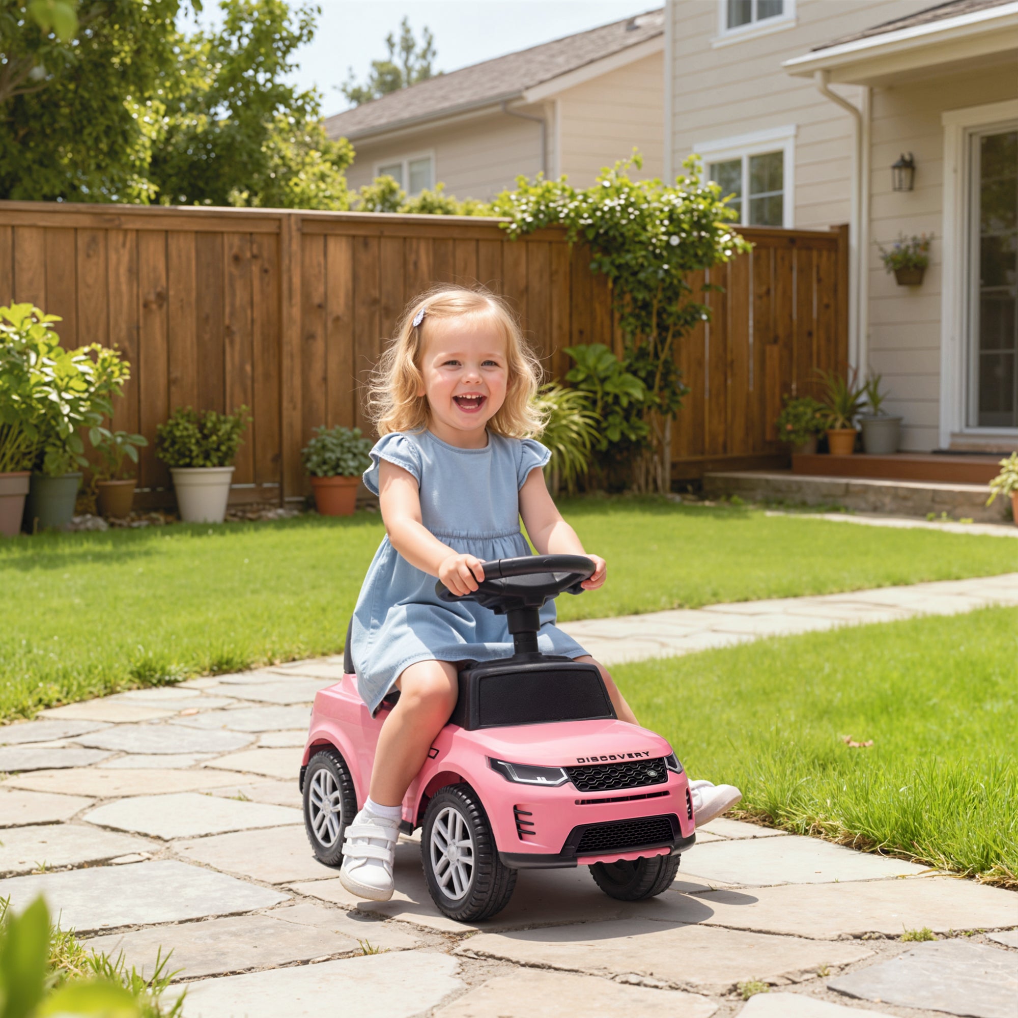 AIYAPLAY Land Rover Licensed Toddler Ride on Car with Horn, Engine Sounds, Under-Seat Storage, for 18-36 Months, Pink 