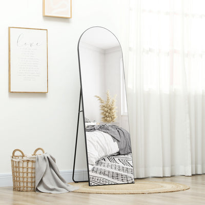 HOMCOM 150cm Arched Full Length Mirror - Black 