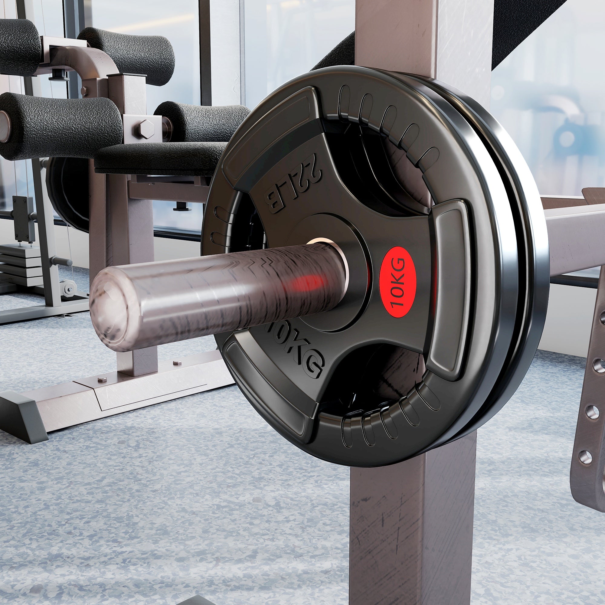 SPORTNOW Olympic Weight Plates, 2"/5cm Weight Disc Pair with Tri-Grips, 2 x 10kg Dumbbell Plates for Weightlifting and Strength Training Home Gym Fitness Workout, Black 
