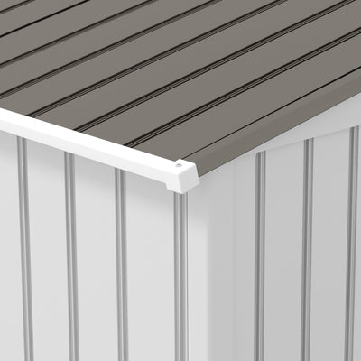 Outsunny Garden Storage Shed, Metal Outdoor Storage Shed House with Foundation Kit, Ventilation, Doors, 9 x 6FT, Silver 