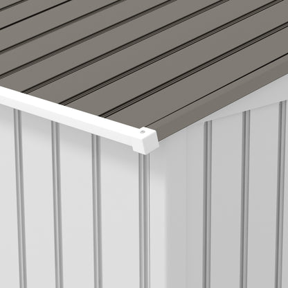 Outsunny Garden Storage Shed, Metal Outdoor Storage Shed House with Foundation Kit, Ventilation, Doors, 9 x 6FT, Silver 