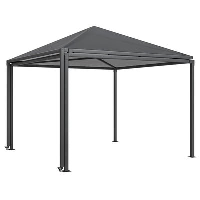 Outsunny 3 x 3 or 3 x 6m Garden Gazebo with Extendable Awning and Wheels, UPF30+ Outdoor Metal Gazebo Canopy Shelter for BBQ, Event, Party 