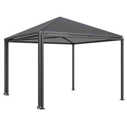 Outsunny 3 x 3 or 3 x 6m Garden Gazebo with Extendable Awning and Wheels, UPF30+ Outdoor Metal Gazebo Canopy Shelter for BBQ, Event, Party 