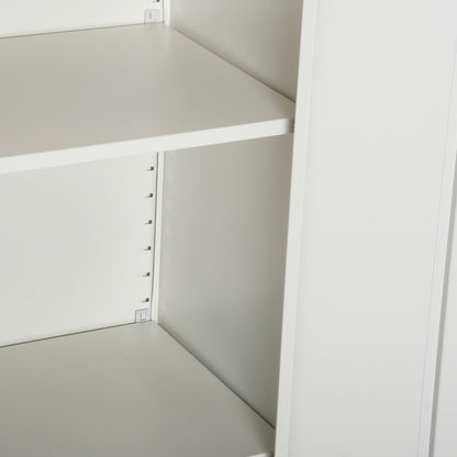 Vinsetto Cool Rolled Steel Tall Office Lockable Filing Cabinet 2 Doors 4 Internal Adjustable Shelves Bookcase Cabinet Storage Unit 80 L x 40 W x 184 cm 