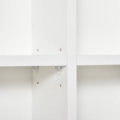 HOMCOM CD Storage Unit with Adjustable Shelves, 89 x 130.5 cm, White 