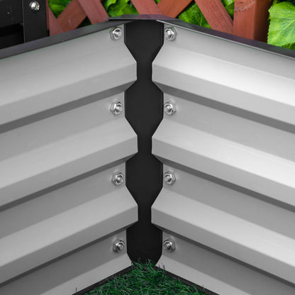 Outsunny Set of Two 60 x 60cm Steel Planter Boxes - Grey