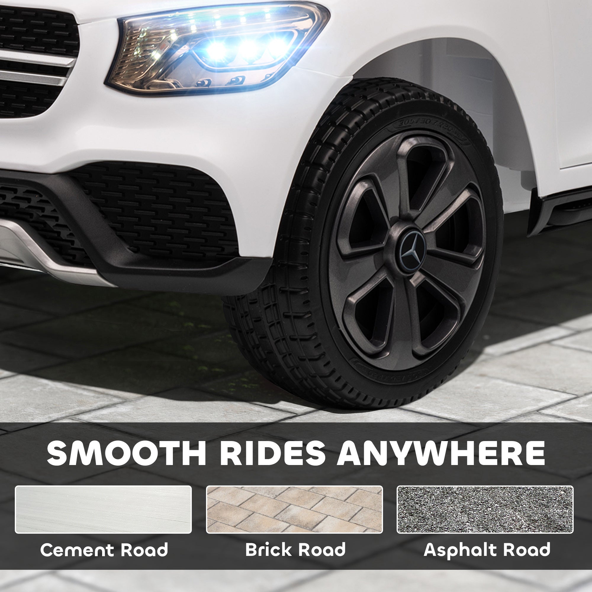 AIYAPLAY Mercedes-Benz GLC Licensed Kids Ride on Car with Remote Control, Soft Start, MP3, LED Headlights, White