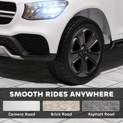 AIYAPLAY Mercedes-Benz GLC Licensed Kids Ride on Car with Remote Control, Soft Start, MP3, LED Headlights, White 
