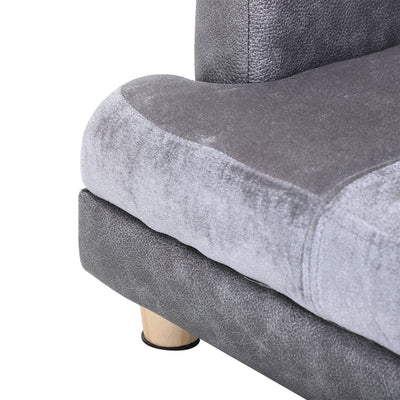 PawHut Dog Sofa Bed for Small-Sized Dogs, Elevated Pet Chair with PU Cover, Soft Cushion, Cat Couch Lounger with Anti-slip Legs - Grey 