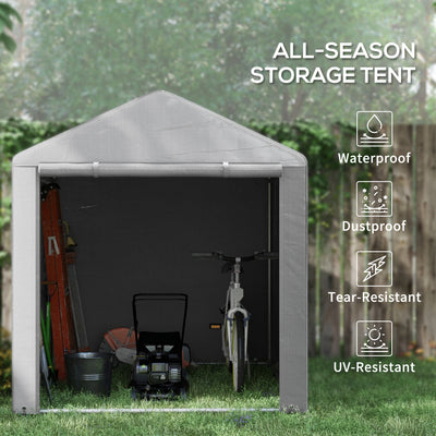 Outsunny 1.6 x 2.2m Garden Storage Shed Tent, with Accessories - Light Grey 