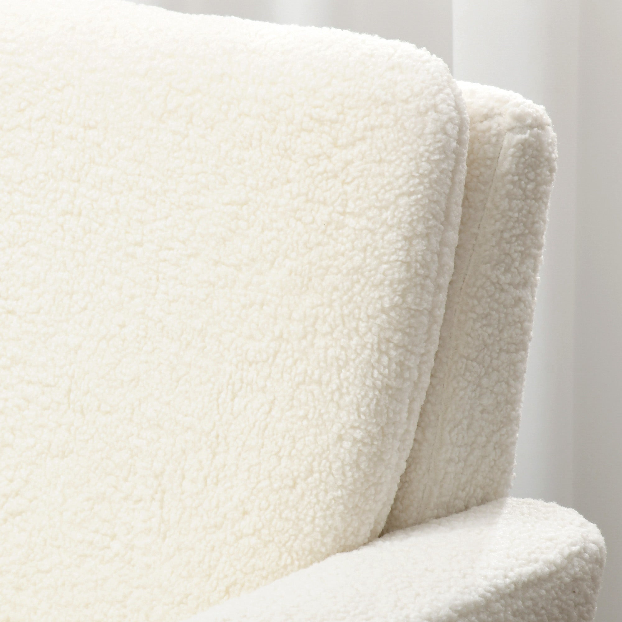 HOMCOM Armchair, Upholstered Accent Chair with Wood Legs and Wide Padded Seat, Teddy Occasional Chair, Cream White