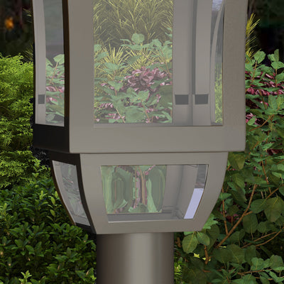 Outsunny 1.3 m Garden Lamp Post Light, LED Outdoor Solar Post Lights, Waterproof IP44 for Patio, Garden, Pathway, Cool White 