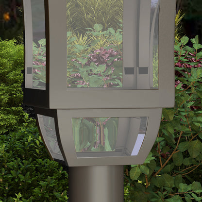 Outsunny 1.3 m Garden Lamp Post Light, LED Outdoor Solar Post Lights, Waterproof IP44 for Patio, Garden, Pathway, Cool White
