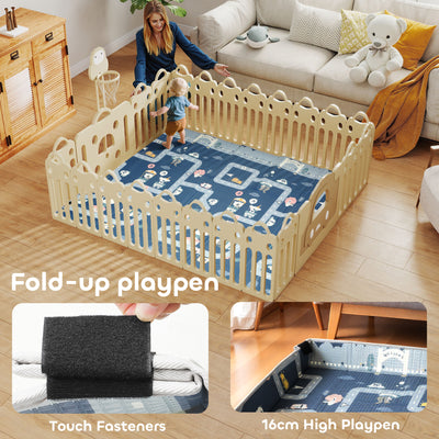 AIYAPLAY Foldable Baby Play Mat, Baby Playpen, Reversible Foam Playmat, Floor Mats for Toddlers, Traffic and Grey Diamond Theme 