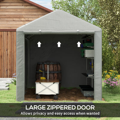 Outsunny 1.6 x 2.2m Garden Storage Shed Tent, with Accessories - Light Grey 