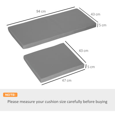 Outsunny Outdoor Seat Cushion Pads for Rattan Furniture, 3 PCs Garden Furniture Cushions, Dark Grey 