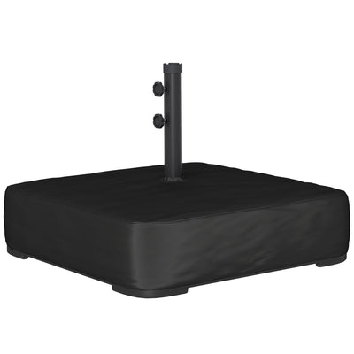 Outsunny Garden Parasol Base 80 kg Sand Filled Heavy Duty Stand for Cantilever Umbrellas and 48 mm Poles Black 