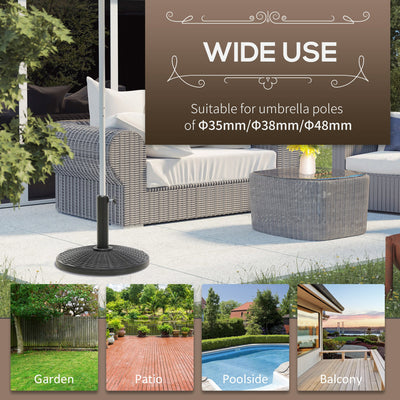 Outsunny 11.5 kg Plastic and Cement Rattan Pattern Parasol Base - Black 