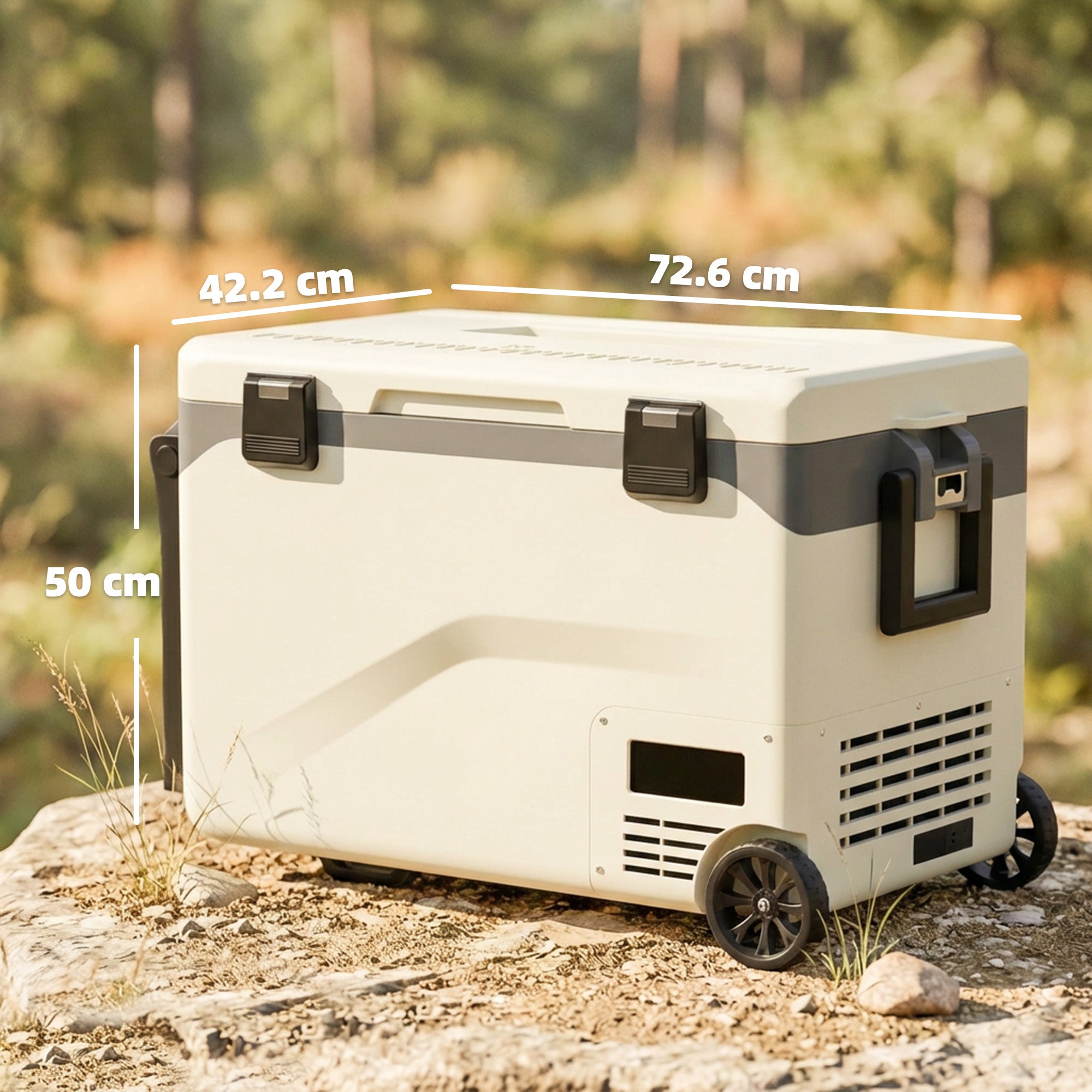 Outsunny 42.5L Compressor Car Fridge Freezer, Camping Refrigerator with App Control, 20℃-20℃ 