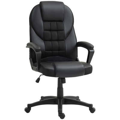 HOMCOM Faux Leather Office Chair - Black 