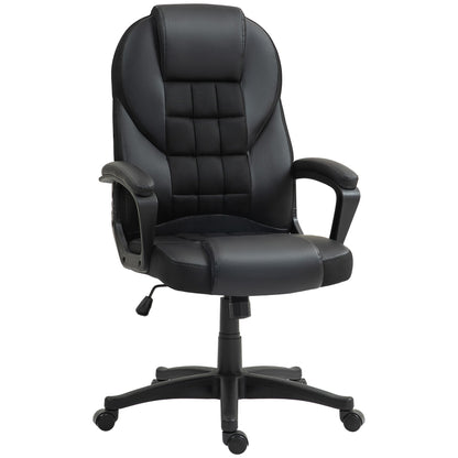 HOMCOM Faux Leather Office Chair - Black 