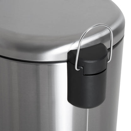 HOMCOM Foot Pedal Bin Stainless Steel Metal Waste Rubbish Lid Kitchen Garbage 30L Silver 