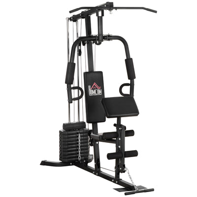 HOMCOM Multi-Exercise Gym Station, with 45kg Weight Stack, for Full Body Workout 