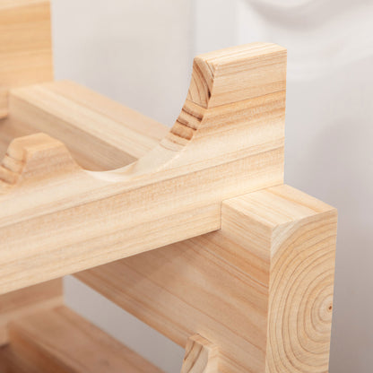 HOMCOM Three-Tier, 36 Bottle Wooden Wine Rack - Natural