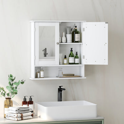kleankin Bathroom Wall Storage Cabinet - White 