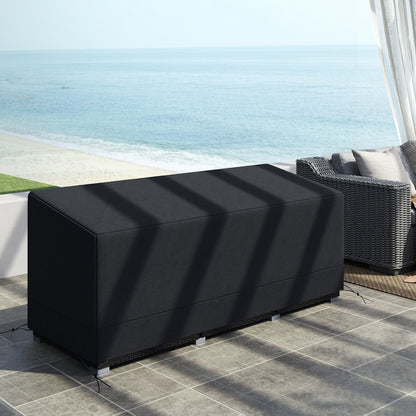 Outsunny Rectangular Patio Furniture Cover for 3 Seater Sofa Bistro Set, Water UV Resistant Protection 600D Oxford Fabric Rattan Lounge Clean Cover, 190 x 72 x 76cm, Black 