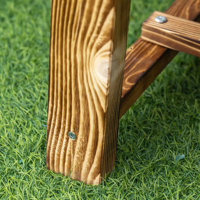 Outsunny 3 Pieces 2-seater Outdoor Indoor Wooden Garden Bench Fir Patio Loveseat, 110L x 38W x 35Hcm, Carbonised 