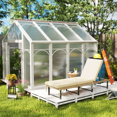 Outsunny Single Folding Rattan Sun Lounger, with Cushion - Grey 