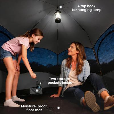 Outsunny Double Layer Instant Pop Up Tent with Rainfly, Portable Camping Shelter with Sewn-in Groundsheet and Carry Bag, Orange 