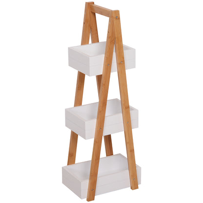 HOMCOM 3 Tier Bathroom Shower Caddy Freestanding Rack Storage Unit Shelf Organiser 