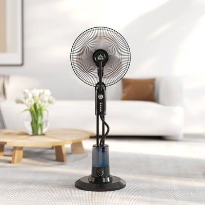 HOMCOM Pedestal Fan with Water Mist Spray, Spray Misting Fan with 70° Oscillation, Tilt Head, 4 Speeds, 3 Modes, Adjustable Mist, 3.2L Water Tank, for Home, 120 cm 