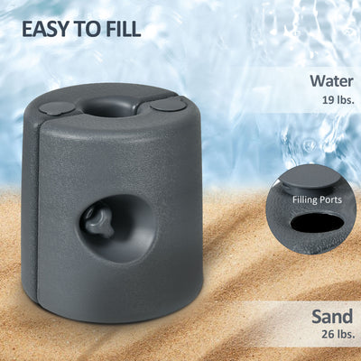 Outsunny HDPE Tent Weights Set of 4, Canopy Weights, Fill with Water or Sand, 48KG 