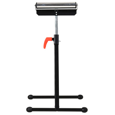 HOMCOM Set of 2 Folding Roller Stand, Material Support Pedestal with Ball Bearing Roller Height Adjustable Portable, Metal Construction, Black 