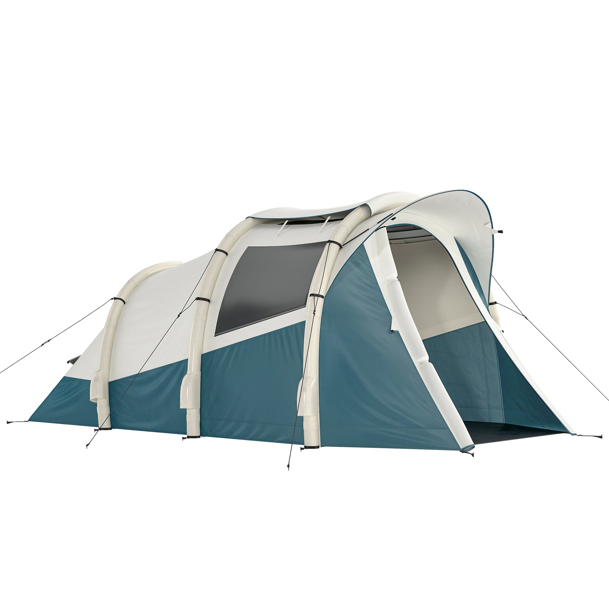 Outsunny Inflatable Camping Tent w/ Air Pump, Easy Setup 2-3 Person Blow Up Tent, Green 