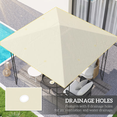 Outsunny 3 x 3(m) Gazebo Canopy Replacement, for 01-0867 - Cream 