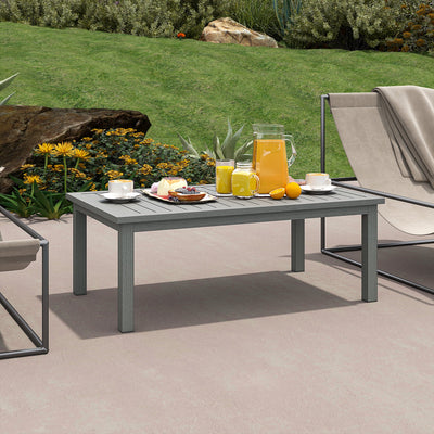 Outsunny 100cm x 60cm Aluminium Outdoor Coffee Table - Grey 