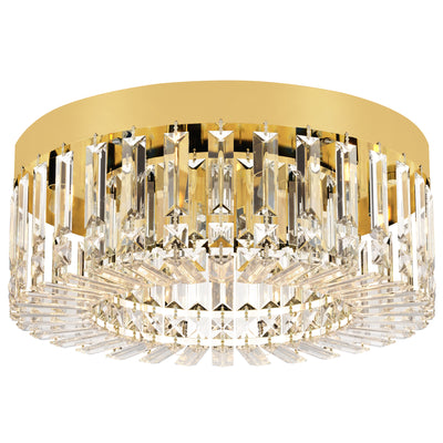HOMCOM Crystal Chandeliers with 160 Crystal Pendants, 6-Light Ceiling Light for Living Room, Bedroom Dining Room, Gold Tone 