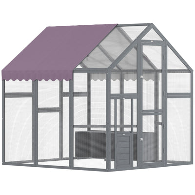 PawHut Large Walk In Chicken Run with Waterproof & Anti-UV Cover, for 6-8 Chickens, for Garden, Farm, 5.5' x 6' x 6' 