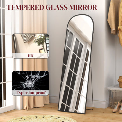 HOMCOM 165cm Aluminium Frame Standing Mirror - Black 