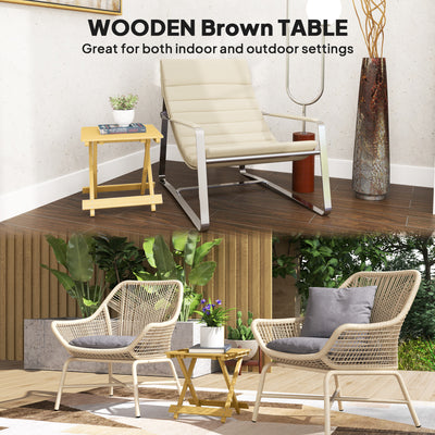 Outsunny Wooden Foldable Outdoor Coffee Table 