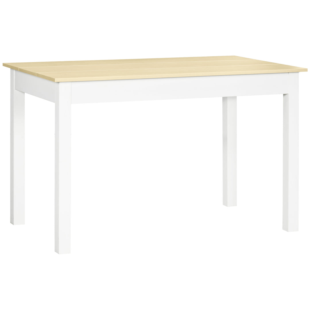 HOMCOM Dining Table for 4 to 6, Modern Kitchen Table with Wood Effect Tabletop, Thick Legs, 120cm, Oak Wood Grain 