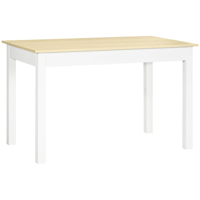 HOMCOM Dining Table for 4 to 6, Modern Kitchen Table with Wood Effect Tabletop, Thick Legs, 120cm, Oak Wood Grain 